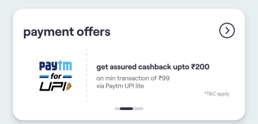 Paytm Cashback Offers