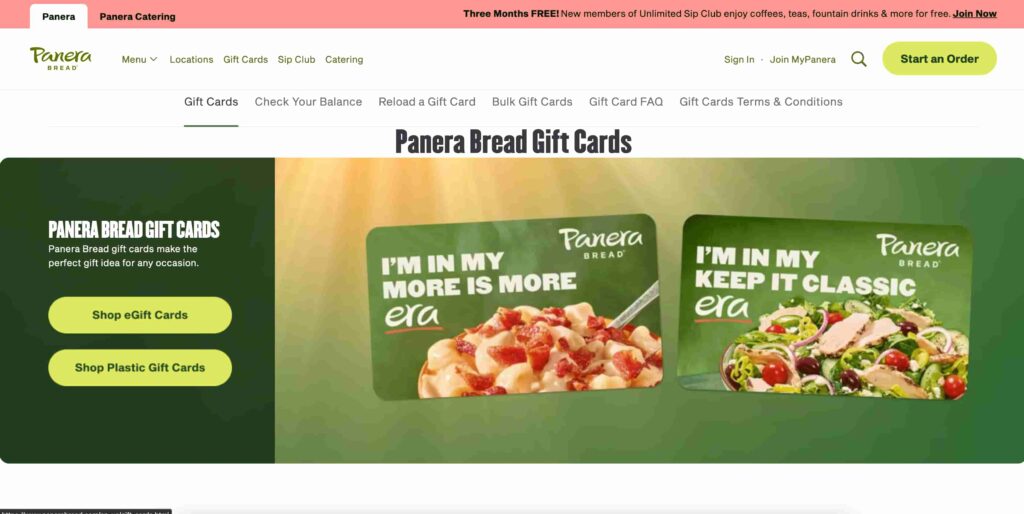 Steps to Redeem Panera Gift Cards