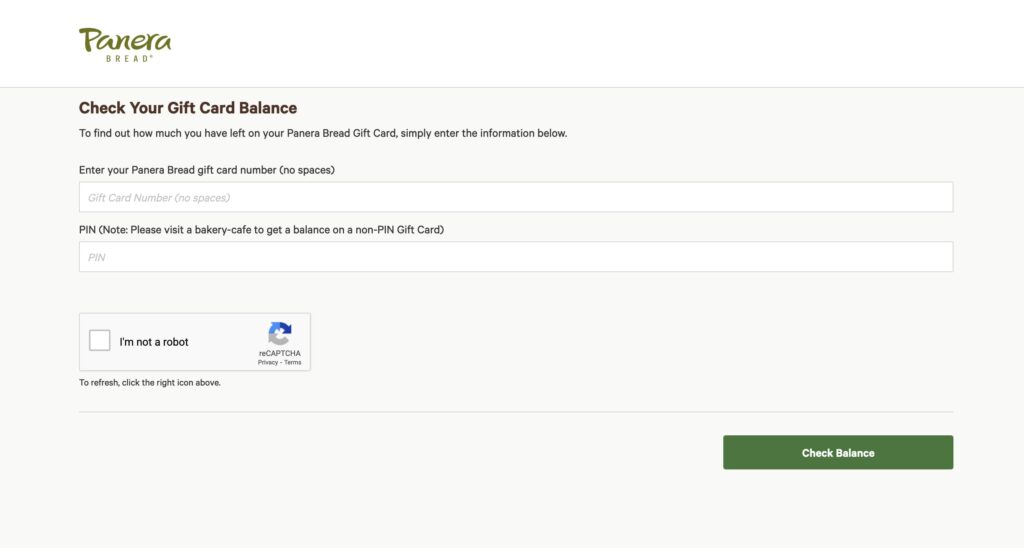 check the Panera Bread Gift Card Balance