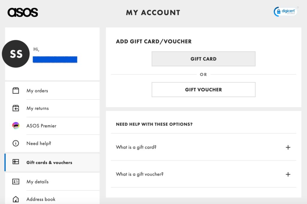 Redeem Your ASOS Gift Card