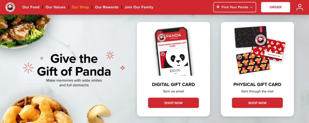 how to redeem Panda Express gift cards