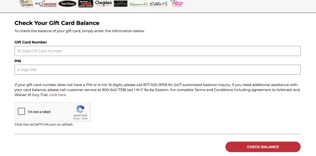 olive garden gift card loading