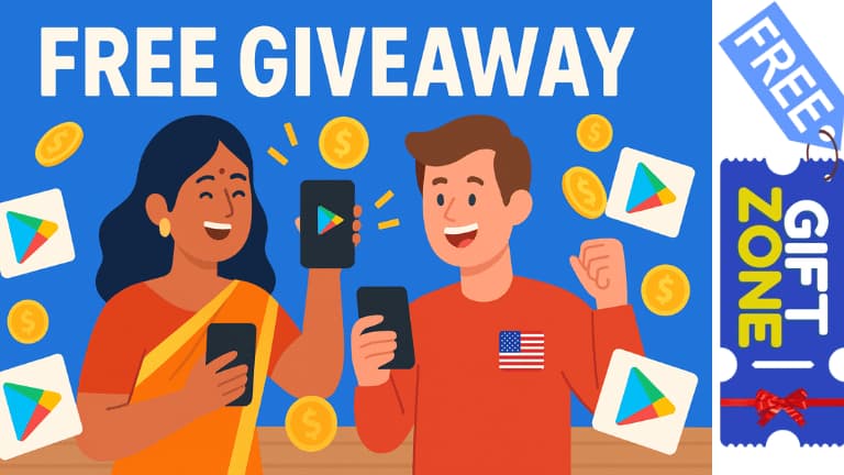 Free PlayStore Gift Cards (USD), Google Play Redeem Codes (INR):- First Come, First Served Giveaway